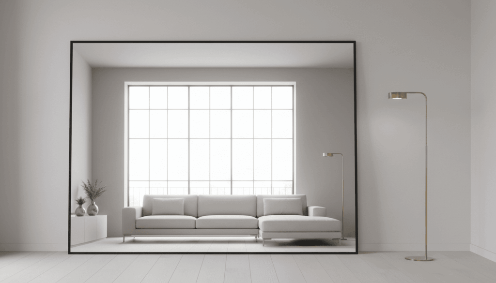 Comment agrandir un petit salon Le placement stratégique d'un grand miroir